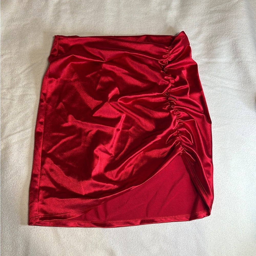 Windsor Red Silky Skirt